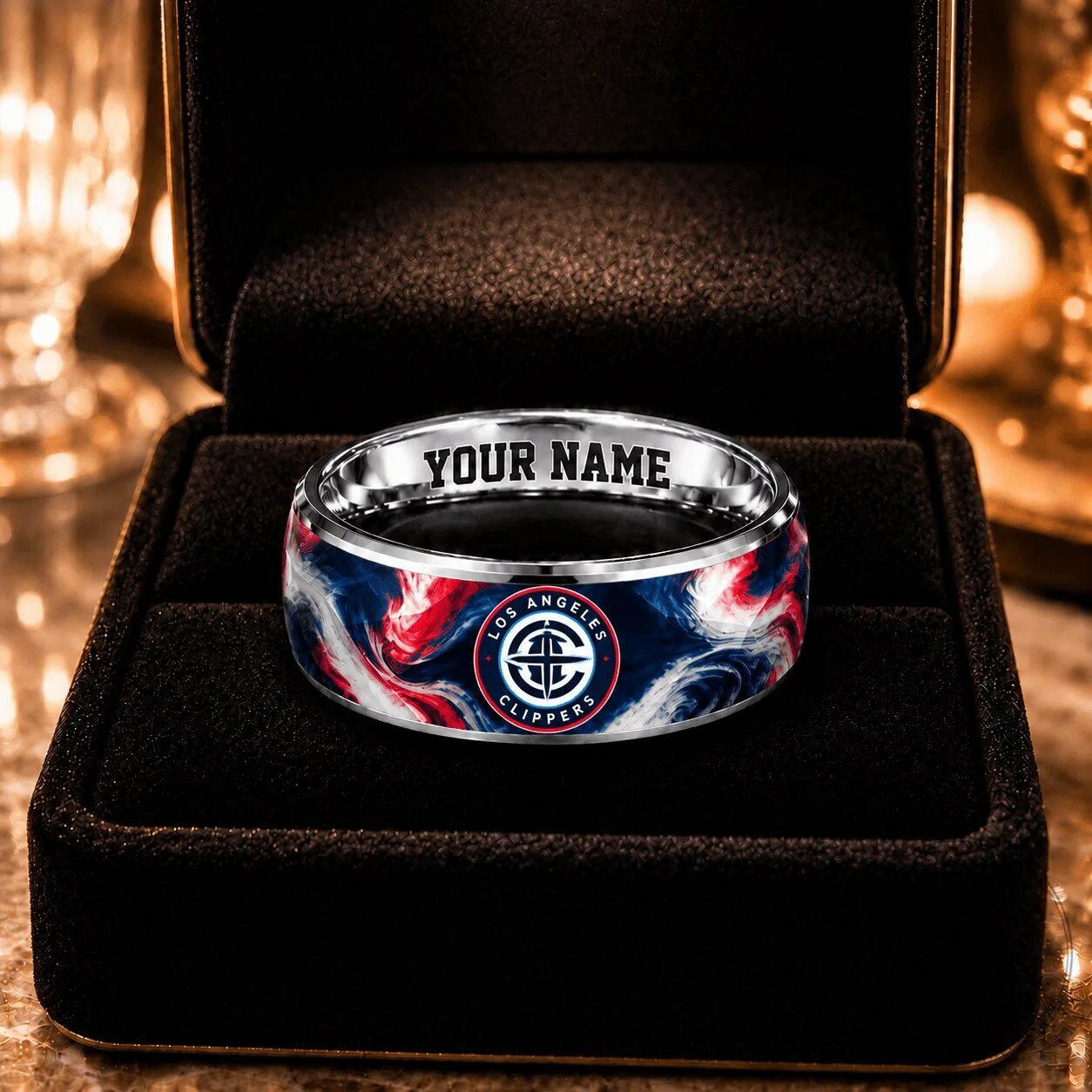 Los Angeles Clippers NBA Personalized Custom Name Engraved Ring
