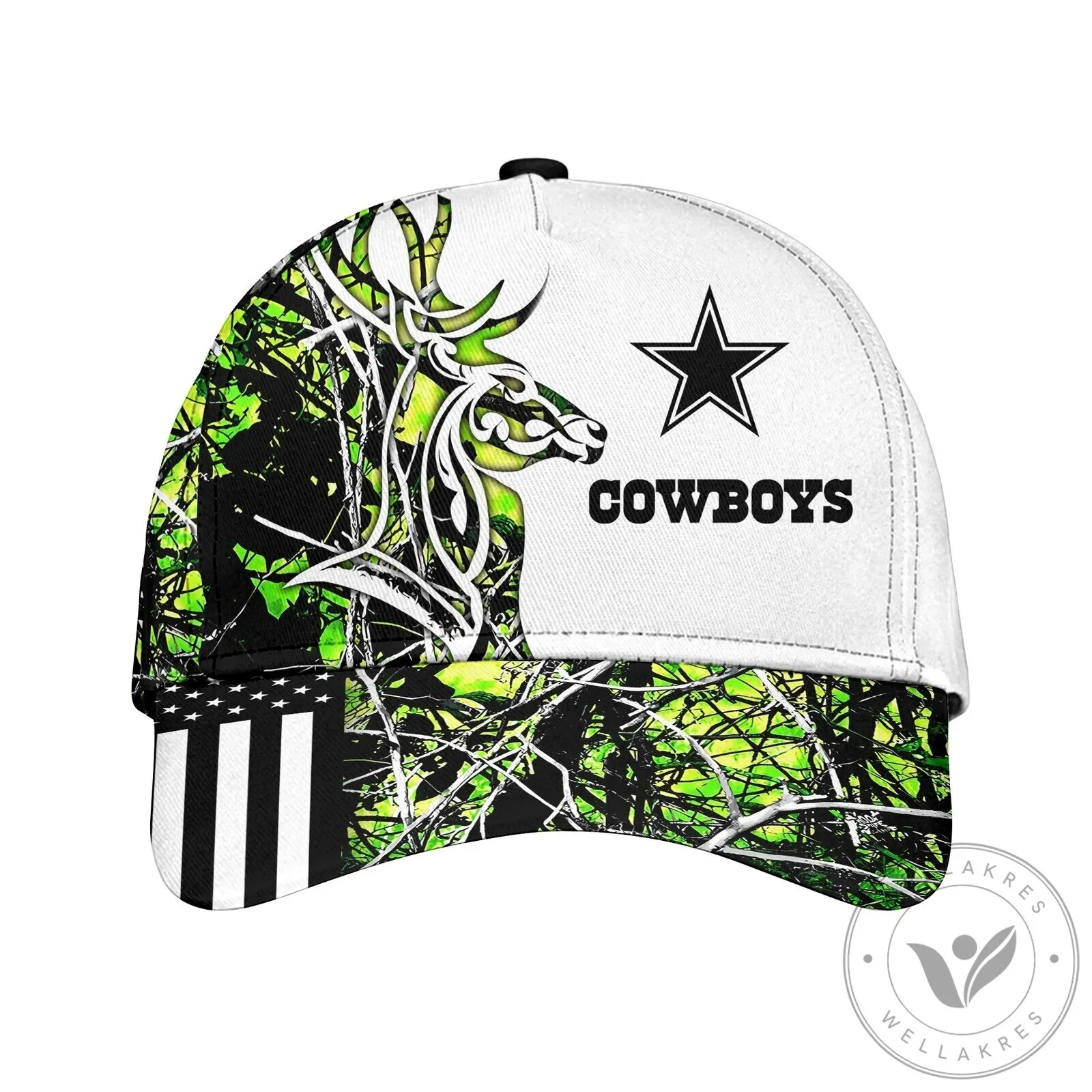 Dallas Cowboys Deer Hunting Camouflage American Flag Cap Hat