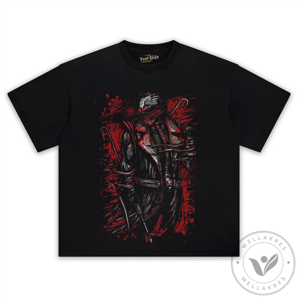 Mortal Kombat Kabal Character Video Game Fighter Black T-Shirt 56 Mortal Kombat Kabal Character Video Game Fighter Black T-Shirt