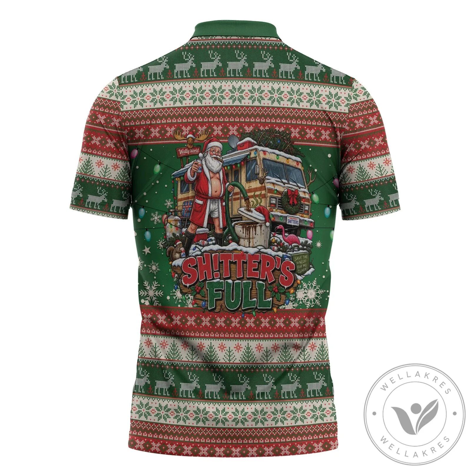 Christmas Vacation Shitter's Full Ugly Sweater Style Polo Shirt 7 Christmas Vacation Shitter