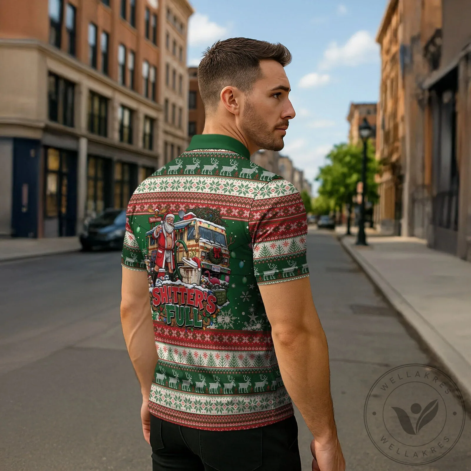 Christmas Vacation Shitter's Full Ugly Sweater Style Polo Shirt 9 Christmas Vacation Shitter