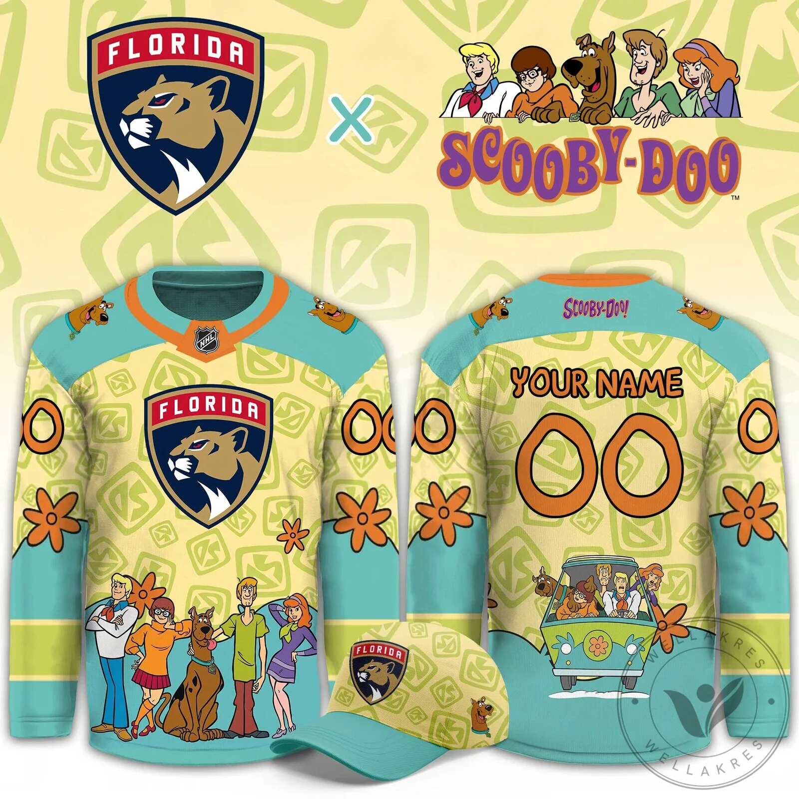 Florida Panthers Scooby-Doo Mystery Machine Hockey Jersey 1 Florida Panthers Scooby-Doo Mystery Machine Hockey Jersey