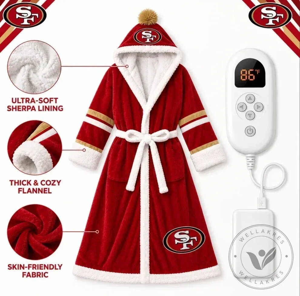 Gameday NFL Team Heated Robe Bundle with Hooded Fit and Sherpa Lining 22 Gameday NFL Team Heated Robe Bundle with Hooded Fit and Sherpa Lining