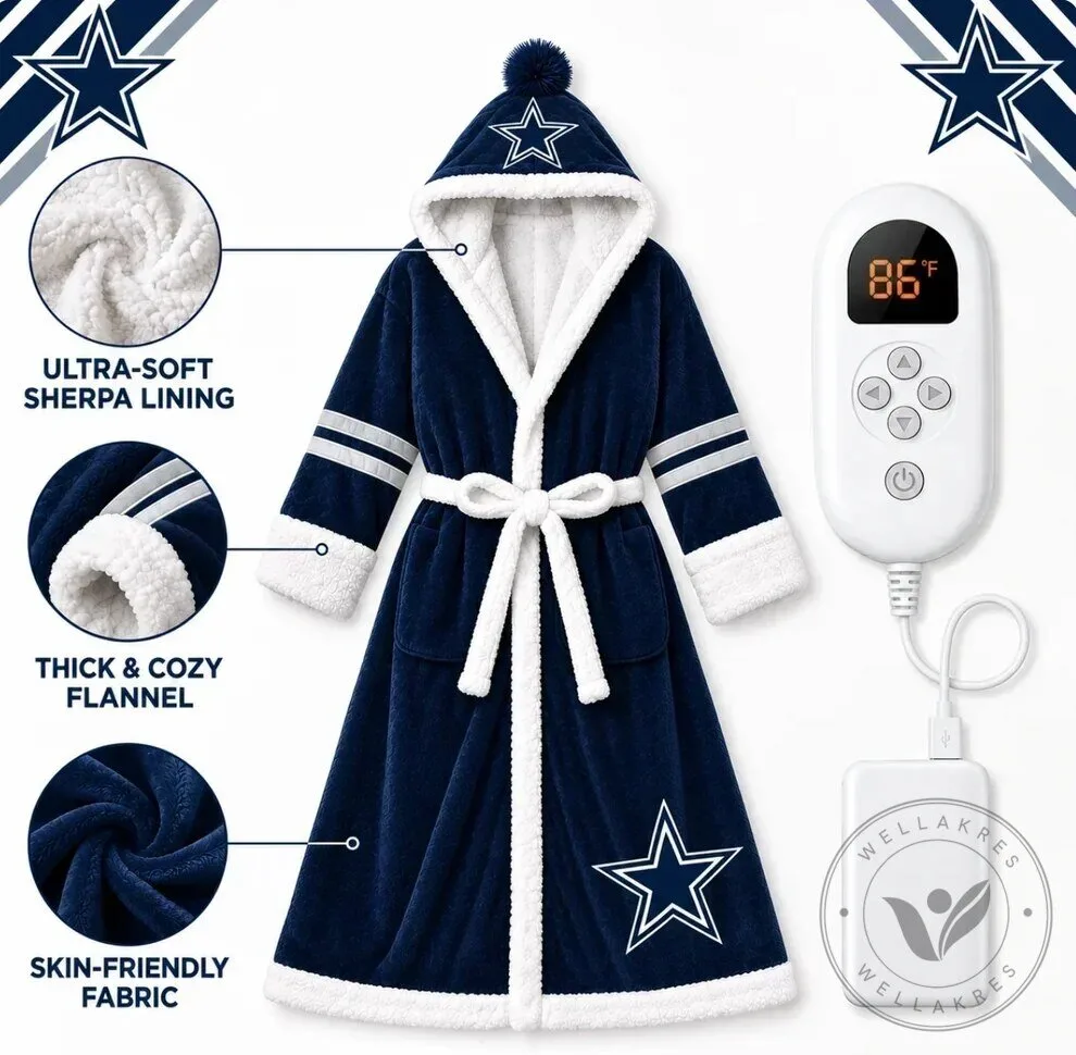 Gameday NFL Team Heated Robe Bundle with Hooded Fit and Sherpa Lining 25 Gameday NFL Team Heated Robe Bundle with Hooded Fit and Sherpa Lining