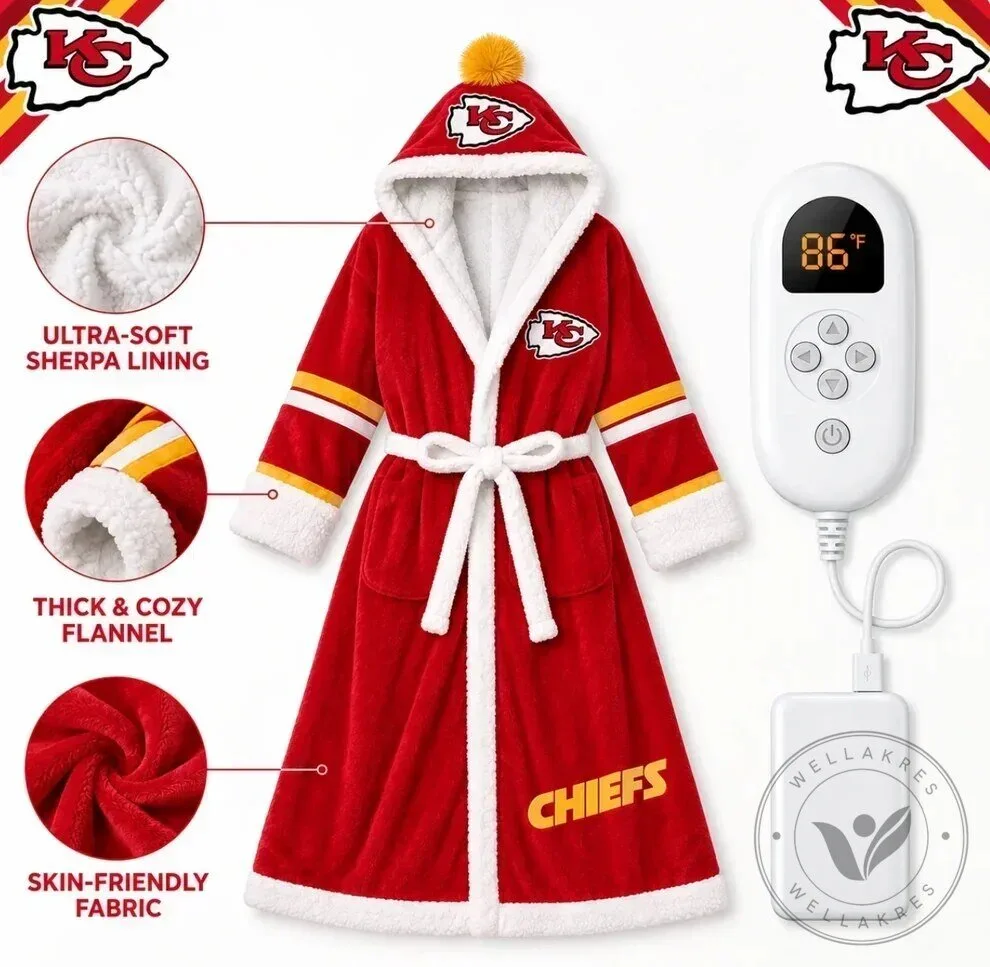 Gameday NFL Team Heated Robe Bundle with Hooded Fit and Sherpa Lining 26 Gameday NFL Team Heated Robe Bundle with Hooded Fit and Sherpa Lining