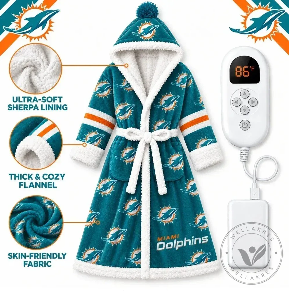 Gameday NFL Team Heated Robe Bundle with Hooded Fit and Sherpa Lining 28 Gameday NFL Team Heated Robe Bundle with Hooded Fit and Sherpa Lining