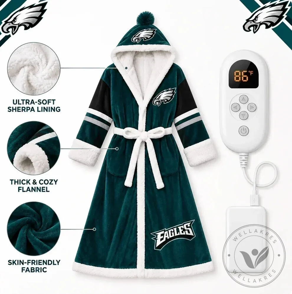 Gameday NFL Team Heated Robe Bundle with Hooded Fit and Sherpa Lining 29 Gameday NFL Team Heated Robe Bundle with Hooded Fit and Sherpa Lining