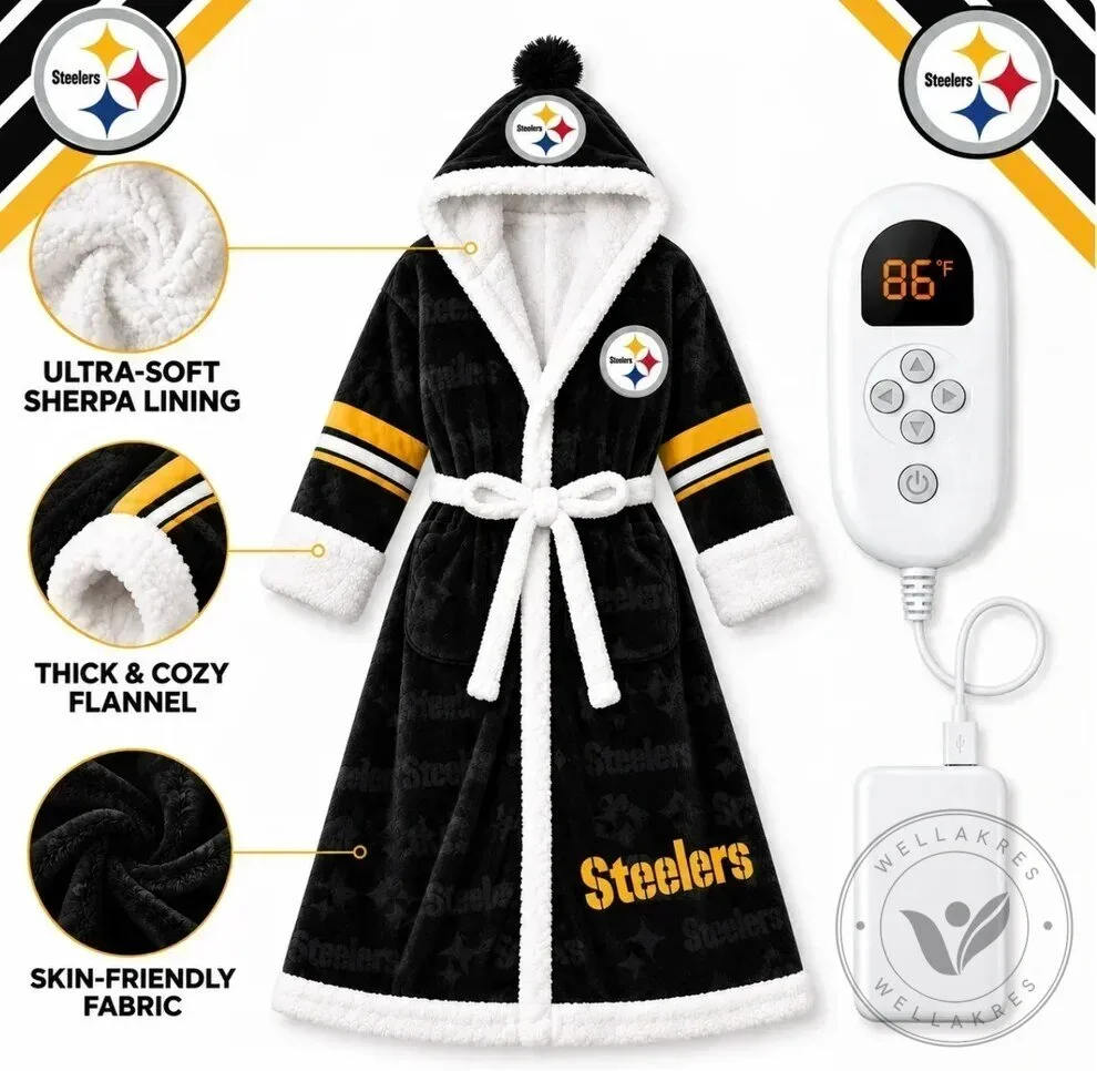 Gameday NFL Team Heated Robe Bundle with Hooded Fit and Sherpa Lining 33 Gameday NFL Team Heated Robe Bundle with Hooded Fit and Sherpa Lining