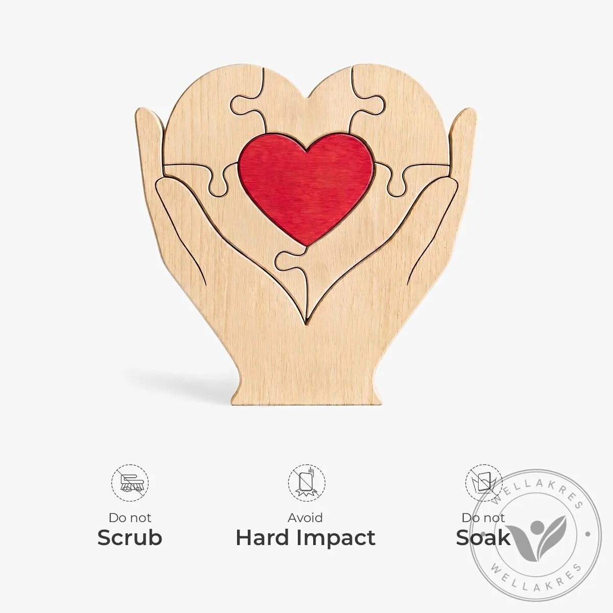 Personalized Grandpa's Heart Wooden Puzzle, Custom Grandchildren Names Gift for Grandfather 10 Personalized Grandpa