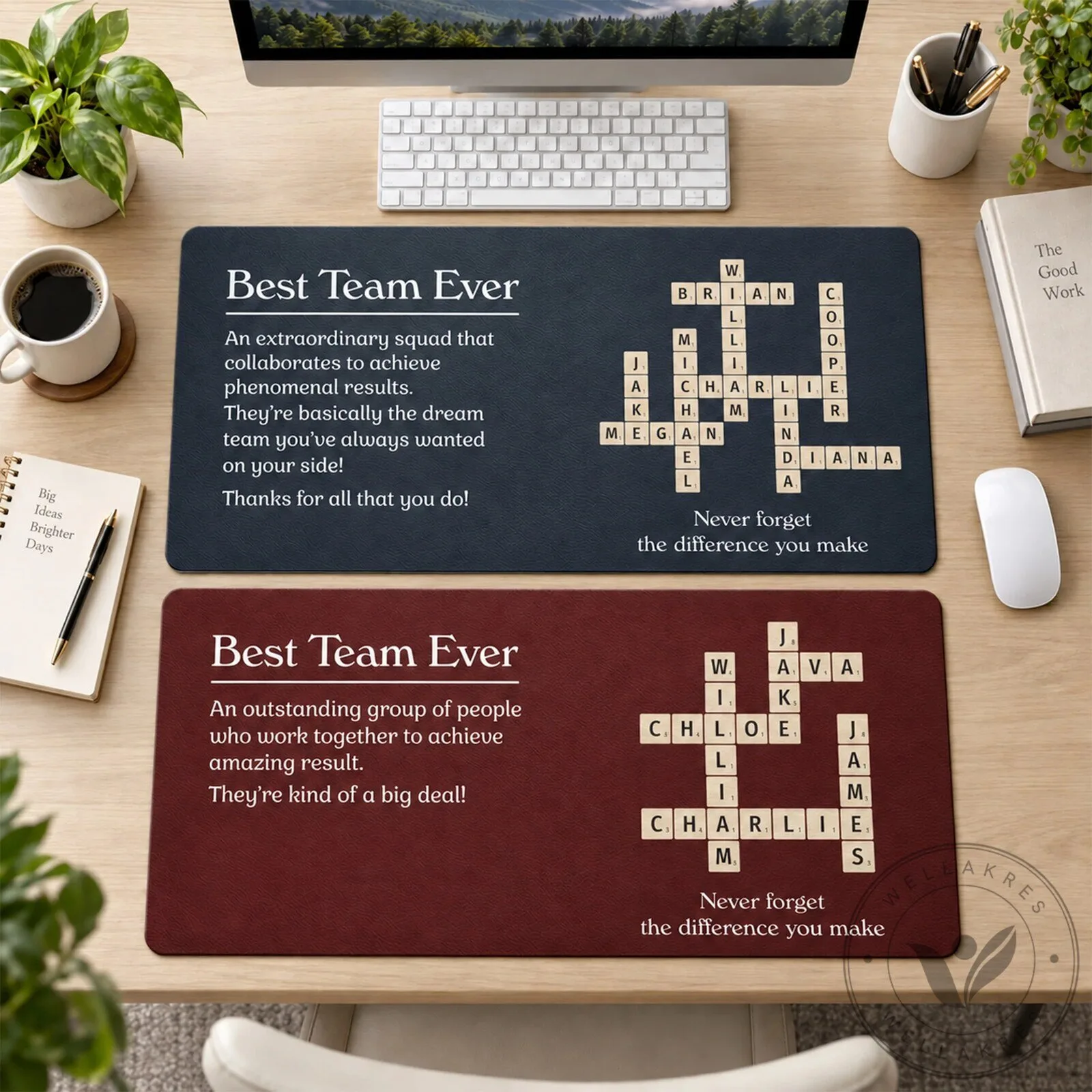 Personalized Best Team Ever Scrabble Desk Mat Custom Coworker Gift 1 Personalized Best Team Ever Scrabble Desk Mat Custom Coworker Gift