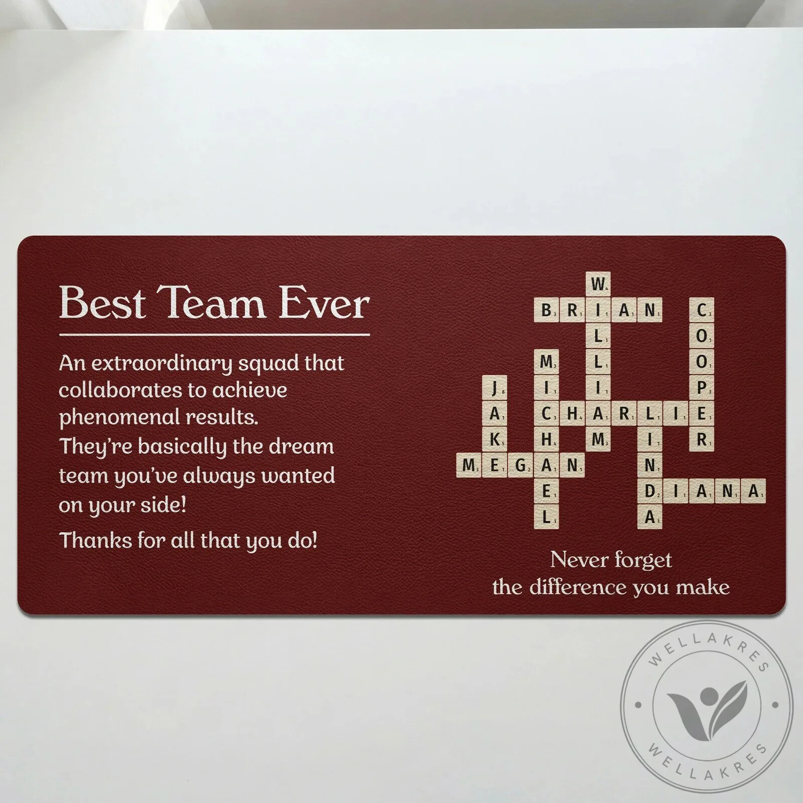 Personalized Best Team Ever Scrabble Desk Mat Custom Coworker Gift 10 Personalized Best Team Ever Scrabble Desk Mat Custom Coworker Gift