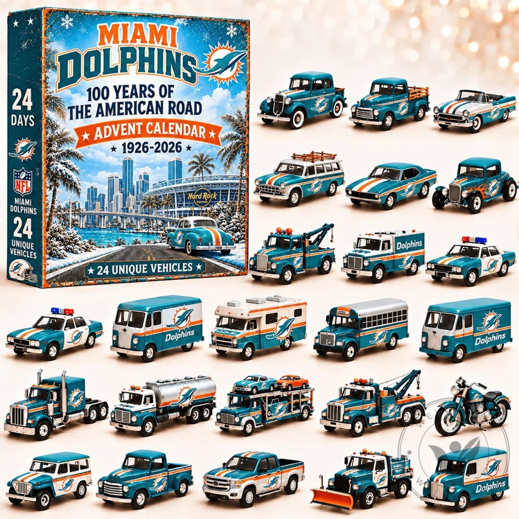 Miami Dolphins NFL 100 Years of the American Road Advent Calendar Miami Dolphins NFL 100 Years of the American Road Advent Calendar 2D