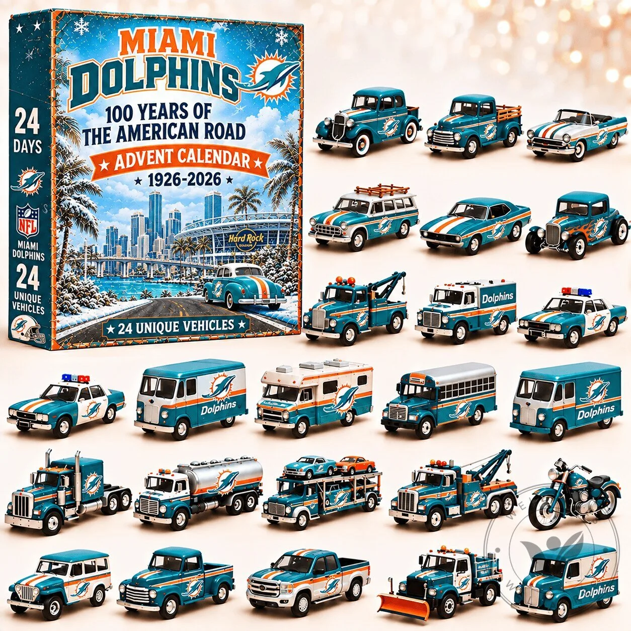 Miami Dolphins NFL 100 Years of the American Road Advent Calendar