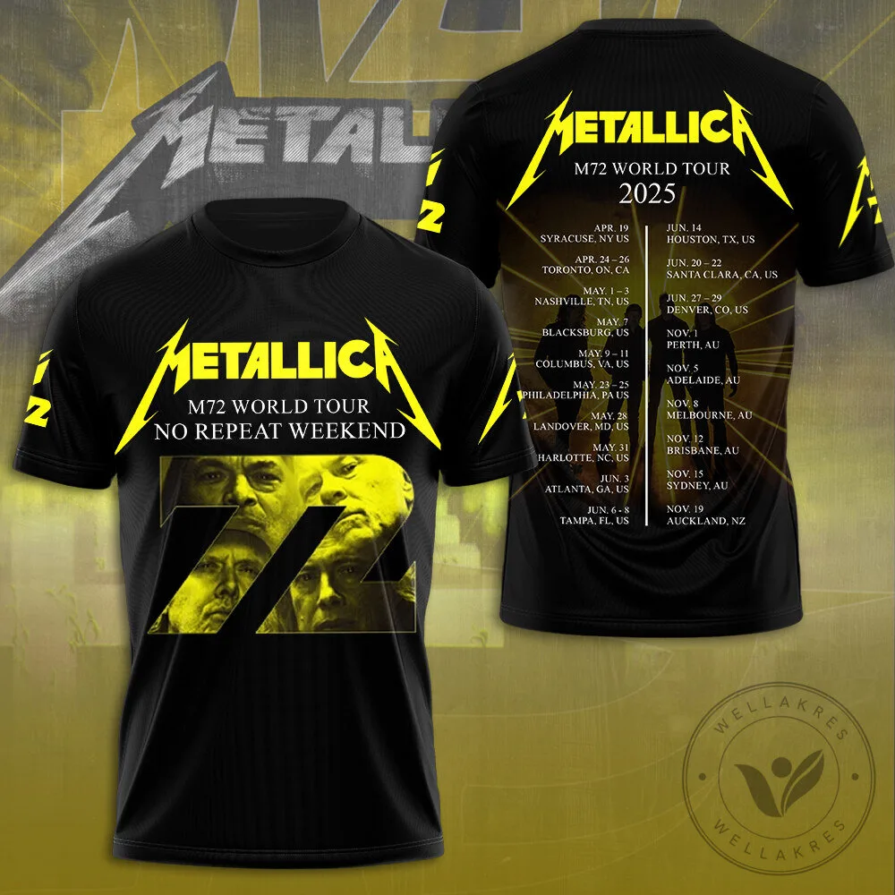 Metallica M72 World Tour No Repeat Weekend 2025 Concert T-Shirt 22 Metallica M72 World Tour No Repeat Weekend 2025 Concert T-Shirt