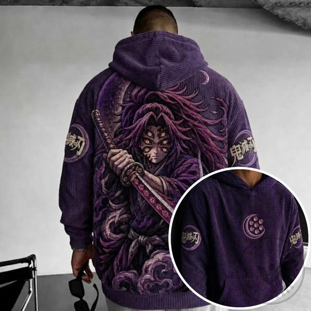 Demon Slayer Kokushibo Corduroy Hoodie