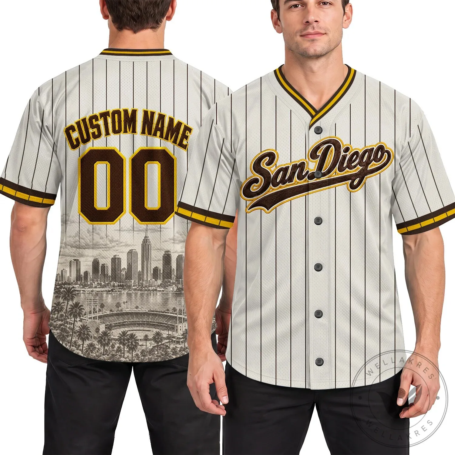 San Diego Pinstripe Baseball Jersey 13 San Diego Pinstripe Baseball Jersey