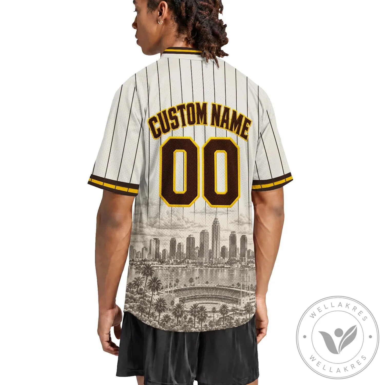 San Diego Pinstripe Baseball Jersey 15 San Diego Pinstripe Baseball Jersey