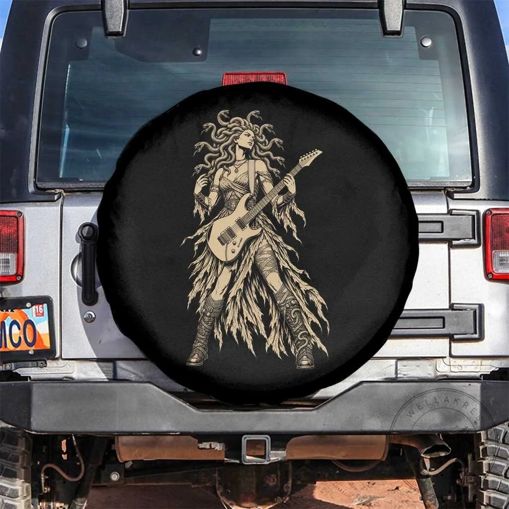 Gothic Medusa Guitarist Greek Mythology Spare Tire Cover Electric Guitar Metal Fantasy