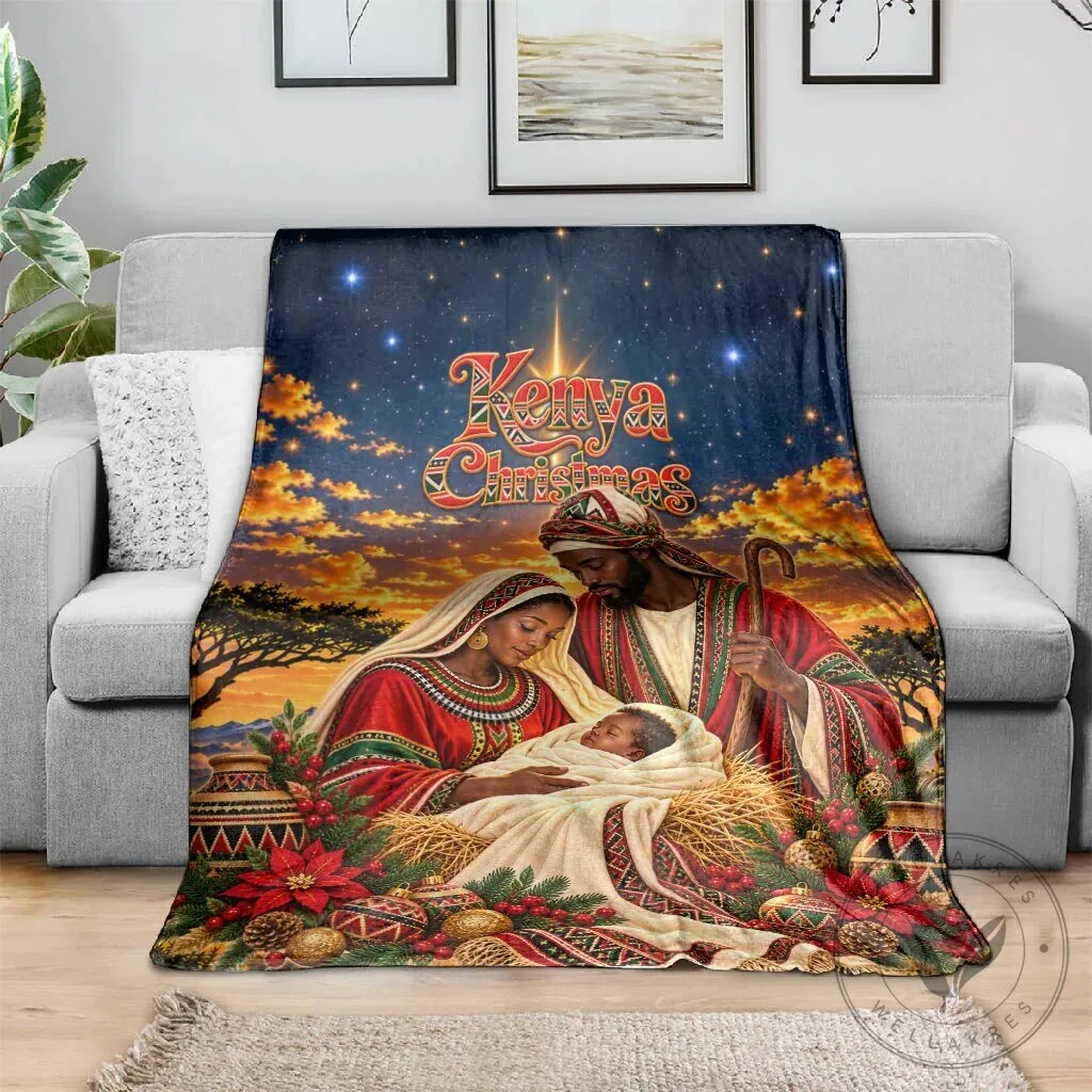 African Holy Family Christmas Blanket Savanna Sunset Baby Jesus 8 African Holy Family Christmas Blanket Savanna Sunset Baby Jesus