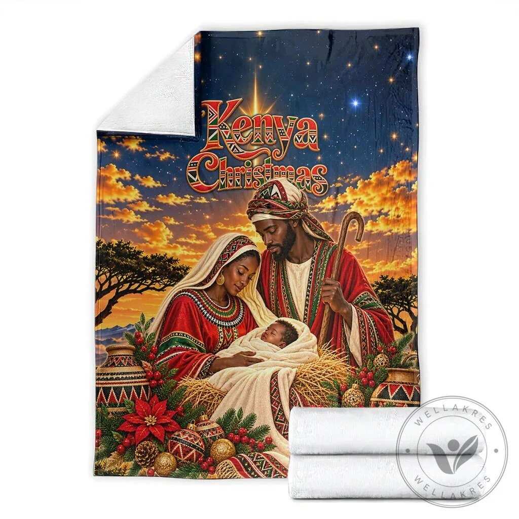 African Holy Family Christmas Blanket Savanna Sunset Baby Jesus 9 African Holy Family Christmas Blanket Savanna Sunset Baby Jesus