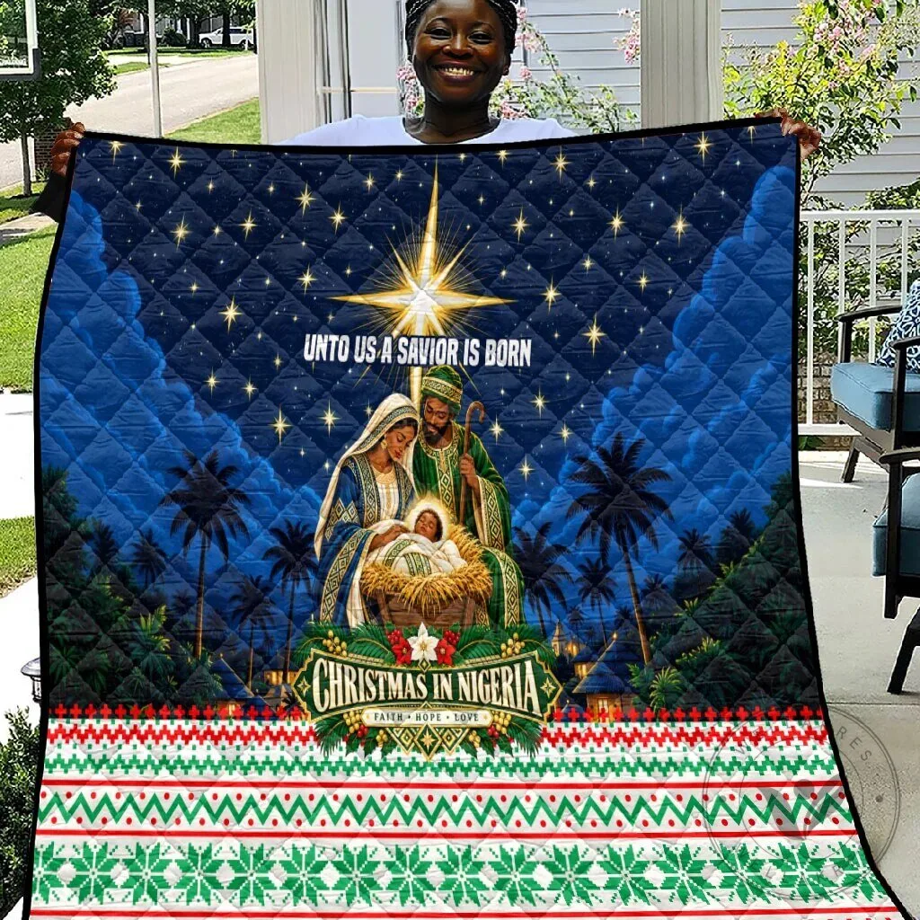 Christmas in Nigeria Nativity Scene Jesus Christ Quilted Blanket 9 Christmas in Nigeria Nativity Scene Jesus Christ Quilted Blanket