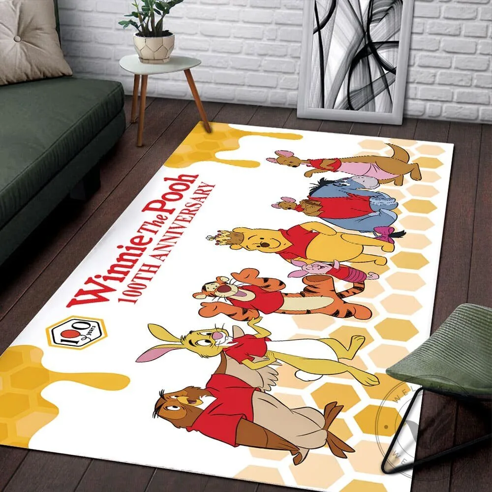 Winnie the Pooh 100th Anniversary Honeycomb Pattern Area Rug