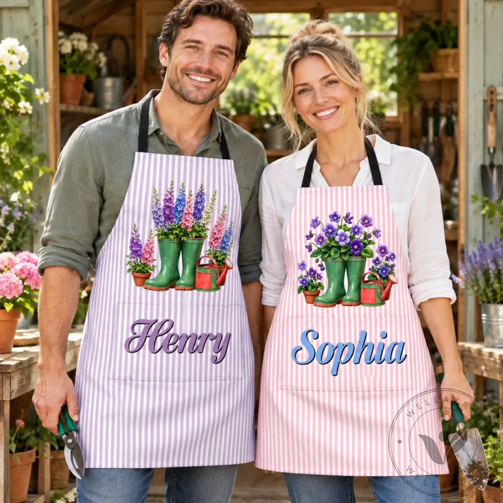 Personalized Gardening Boots And Flowers Kids Apron With Pocket 8 Personalized Gardening Boots And Flowers Kids Apron With Pocket