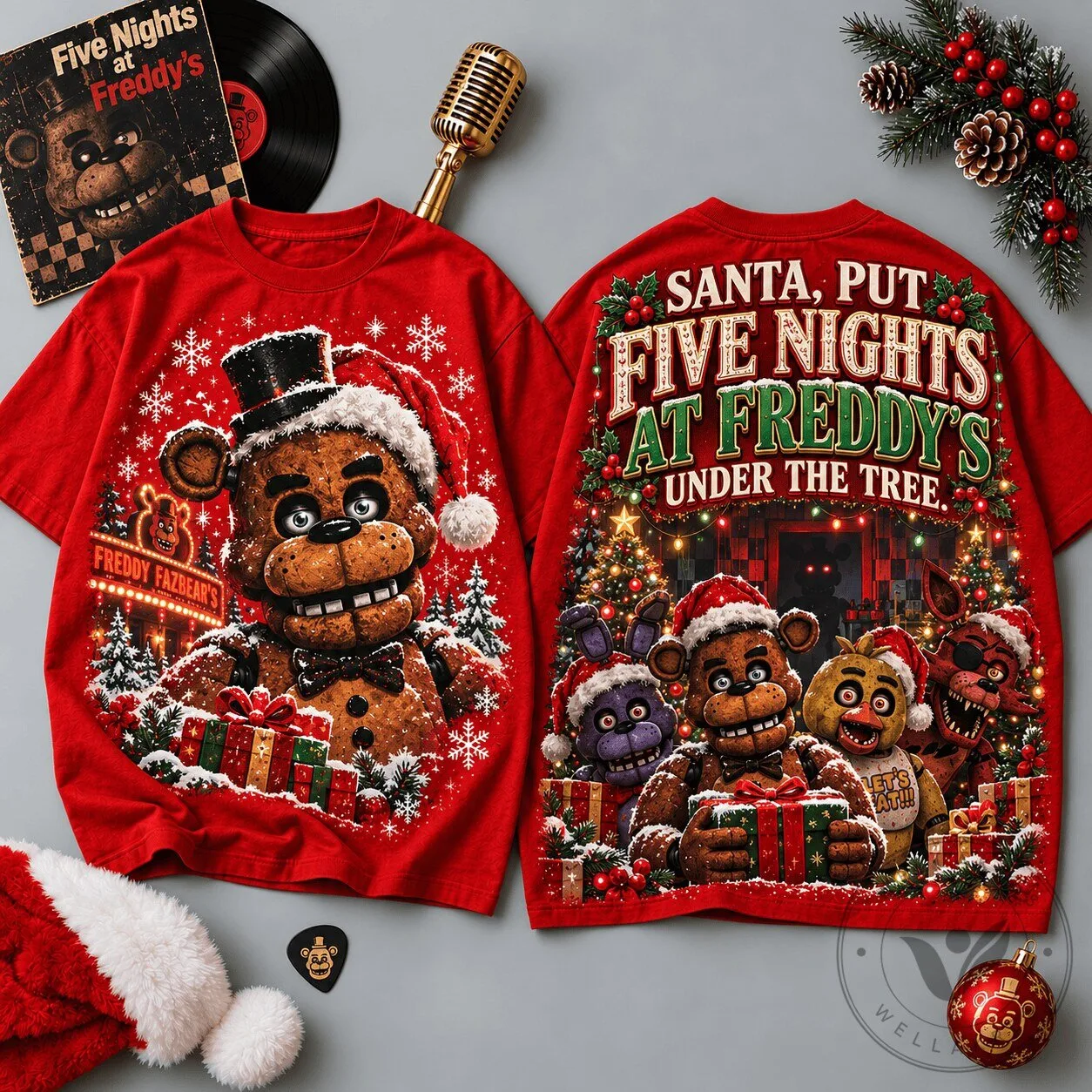 Five Nights at Freddy's Christmas Santa Freddy Fazbear Animatronic T-Shirt 6 Five Nights at Freddy's Christmas Santa Freddy Fazbear Animatronic T-Shirt