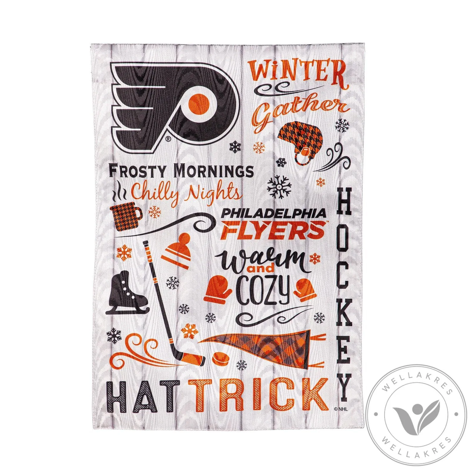 Philadelphia Flyers Winter Gather Hockey Hat Trick Garden Flag 7 Philadelphia Flyers Winter Gather Hockey Hat Trick Garden Flag