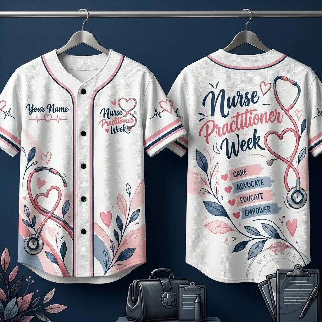 Personalized Nurse Practitioner Week Stethoscope Heart Baseball Jersey 13 Personalized Nurse Practitioner Week Stethoscope Heart Baseball Jersey