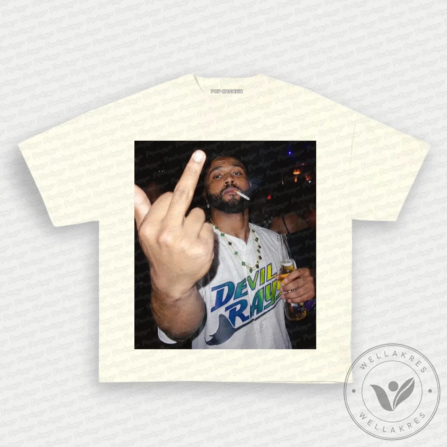 After Hours Devil Ray Middle Finger Smoking Pose Black T-Shirt 11 After Hours Devil Ray Middle Finger Smoking Pose Black T-Shirt