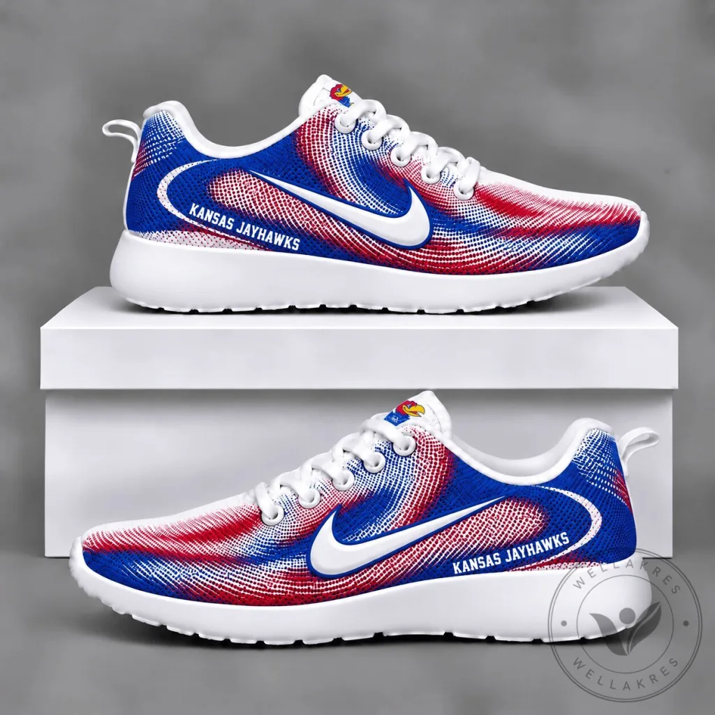 Kansas Jayhawks NCAA Team Spirit Athletic Sneakers Running Shoes Kansas Jayhawks NCAA Team Spirit Athletic Sneakers Running Shoes