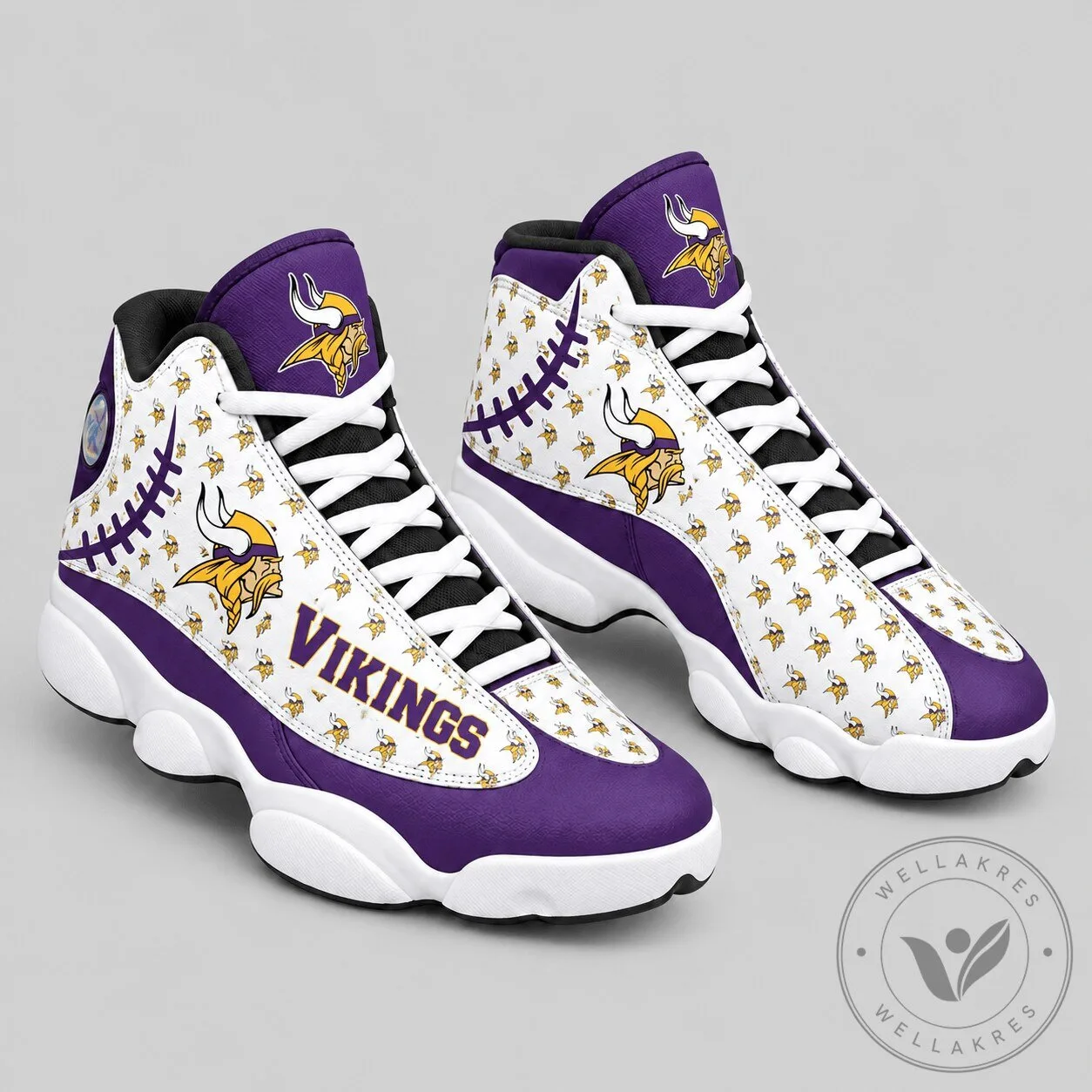 Minnesota Vikings NFL Pattern High Top Sneakers Custom Design Shoes