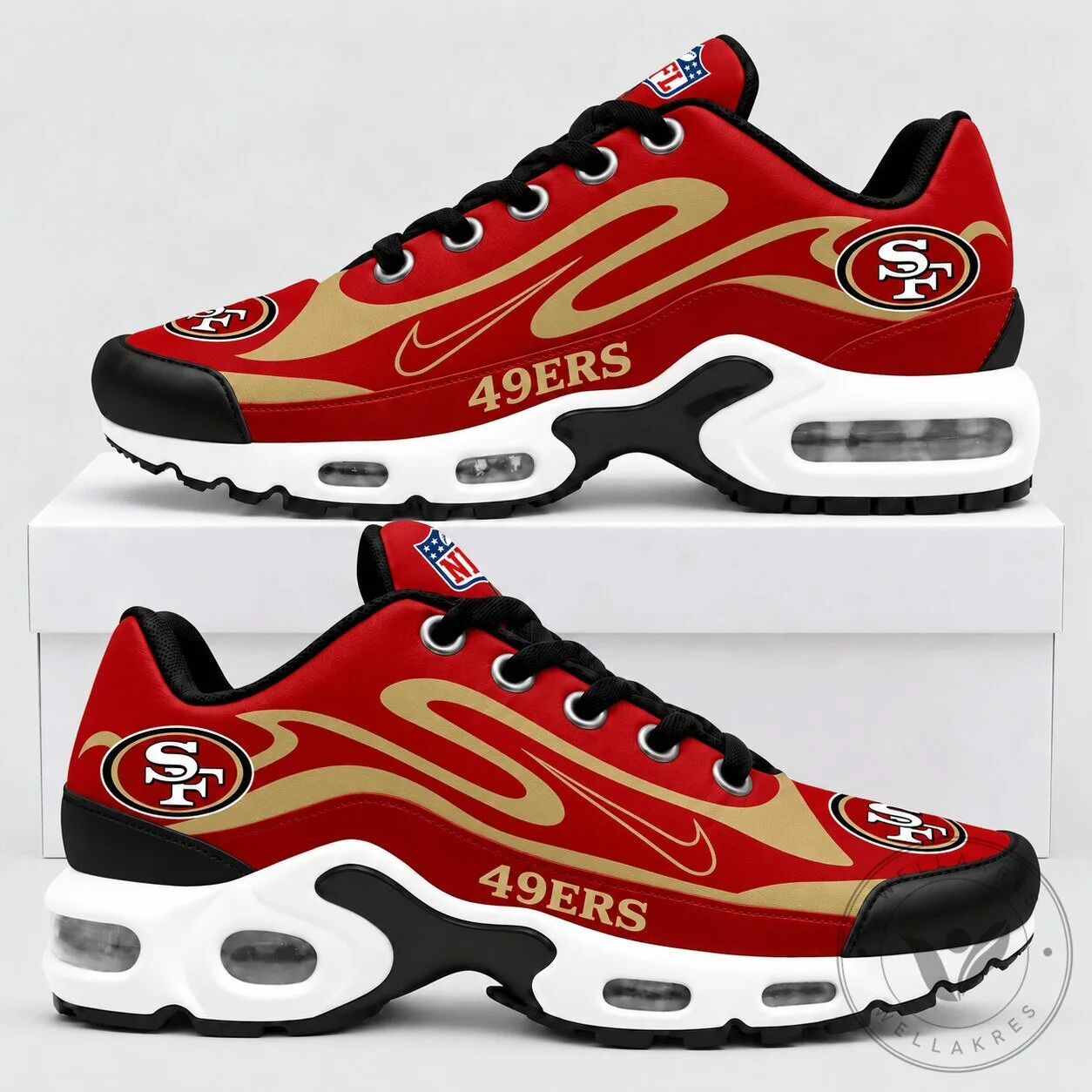 San Francisco 49ers NFL Sport Stripe Air Max Style Running Shoes