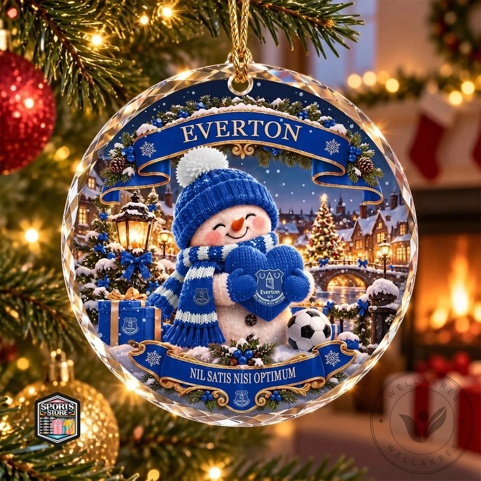 Everton Football Club Snowman Christmas Tree Ornament
