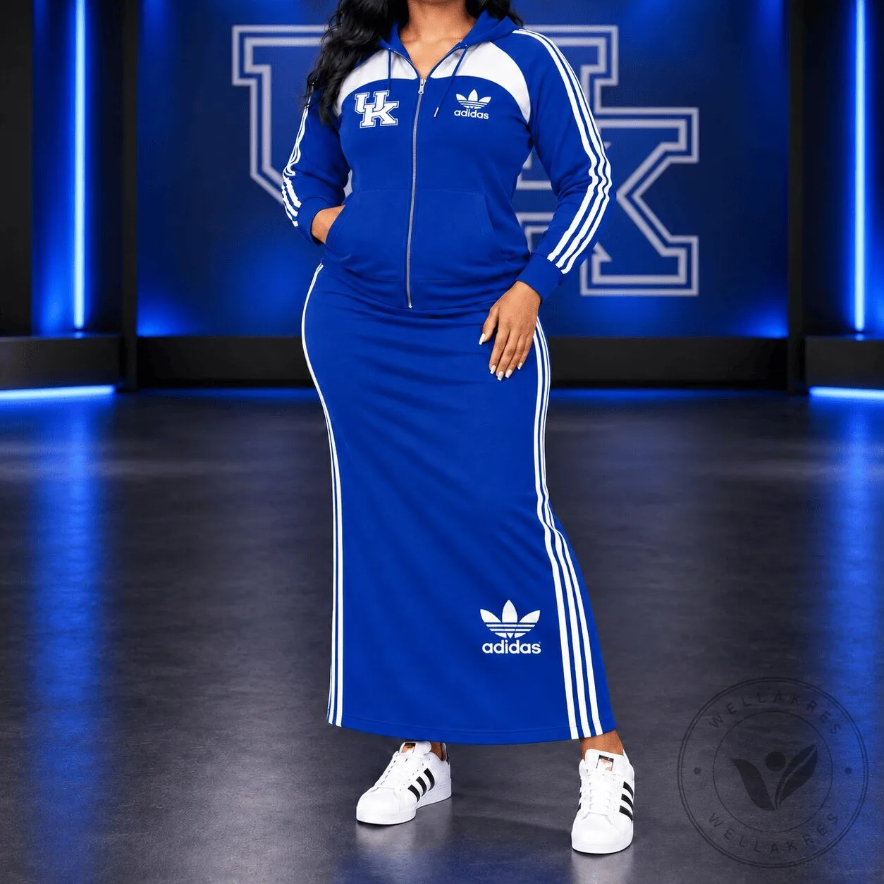 Kentucky Wildcats NCAA Team Spirit Adidas Blue Full Zip Hoodie