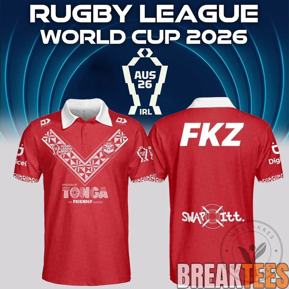 2026 World Cup Polo Shirt for Tonga Rugby League