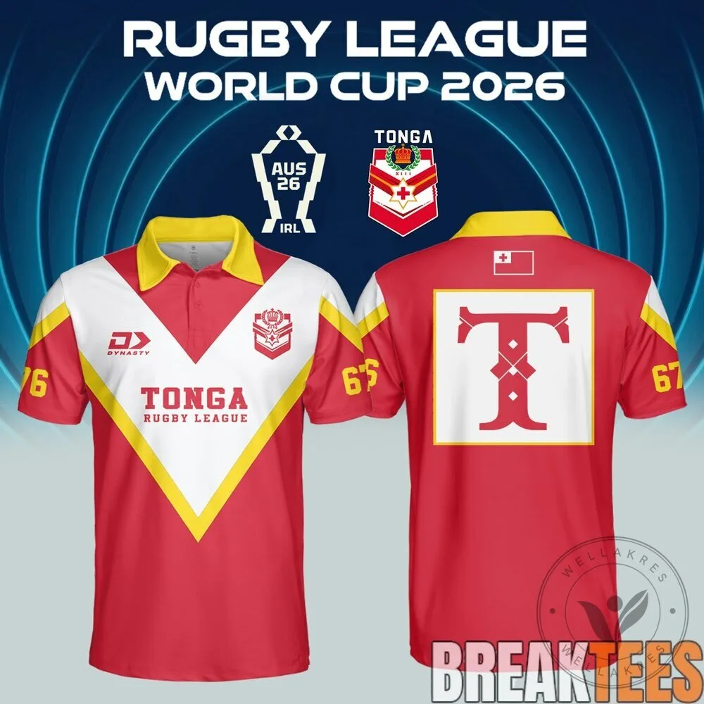 2026 World Cup Polo Shirt for Tonga Rugby League 10 2026 World Cup Polo Shirt for Tonga Rugby League