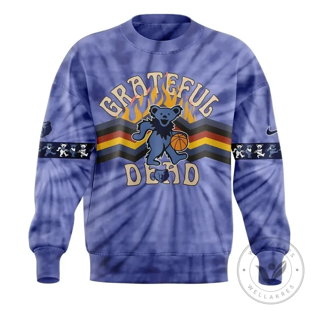 Memphis Grizzlies Grateful Dead Night Tie-Dye Basketball Bear Sweatshirt 8 Memphis Grizzlies Grateful Dead Night Tie-Dye Basketball Bear Sweatshirt